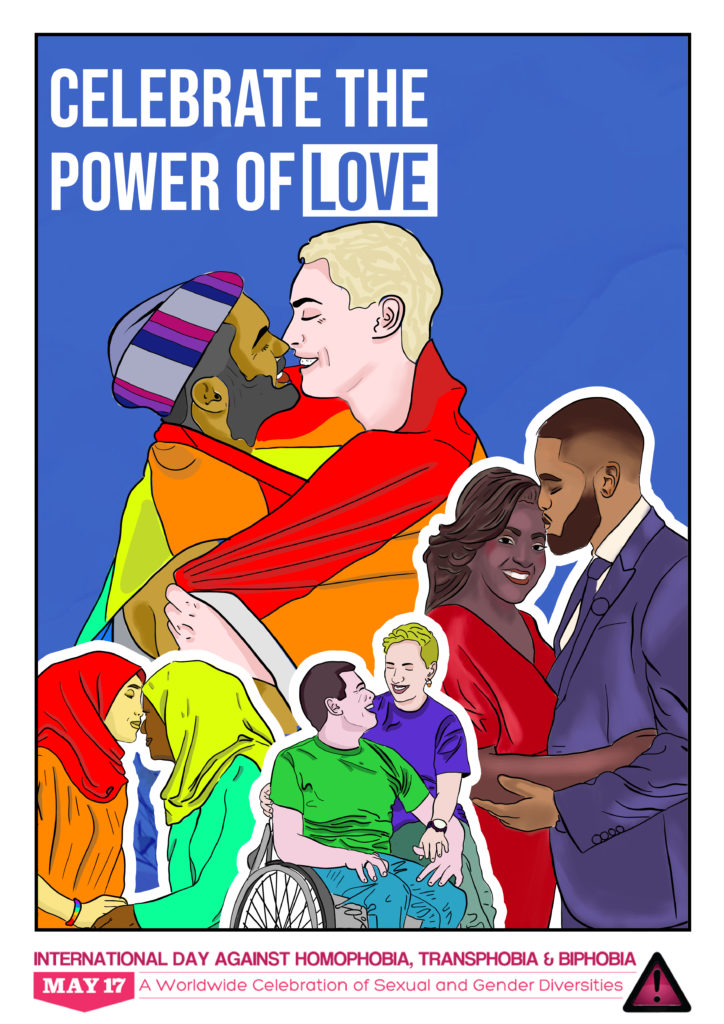 Poster depicting diverse range of couples