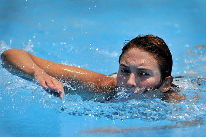 Photo of a woman swimming